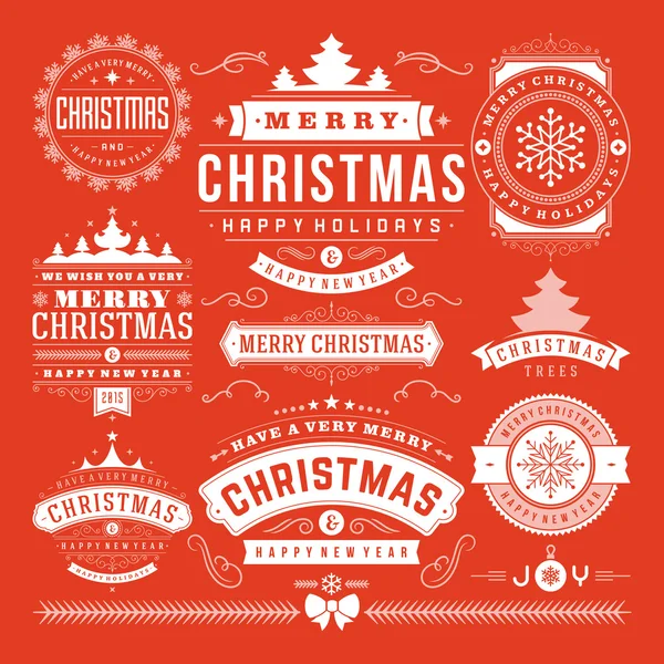 Kerstmis decoratie vector designelementen — Stockvector