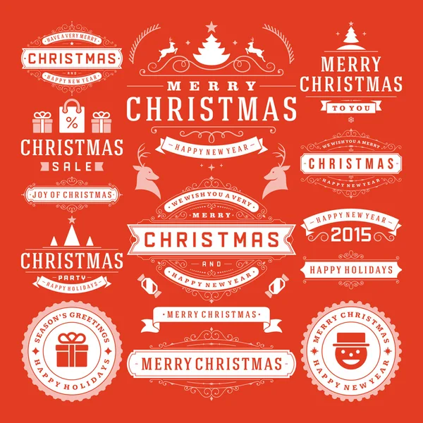 Christmas Decoration Vector Design Elements — Stock Vector