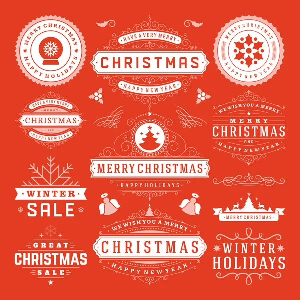 Christmas Decoration Vector Design Elements — Stock Vector
