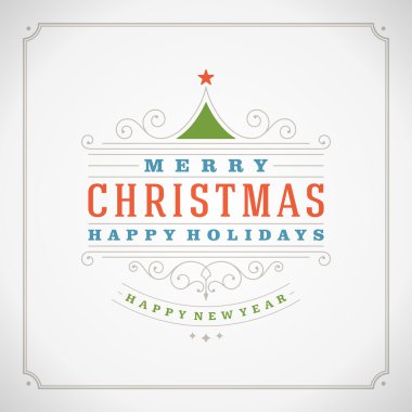 Noel retro tebrik kartı