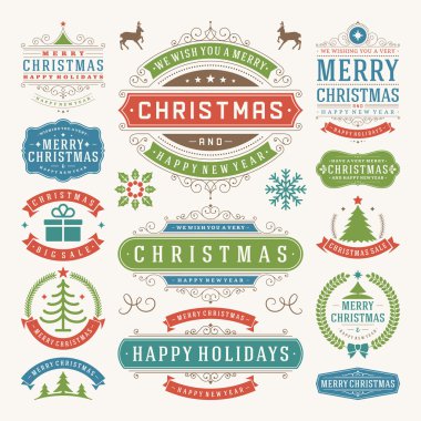 Noel dekorasyon tasarım öğeleri