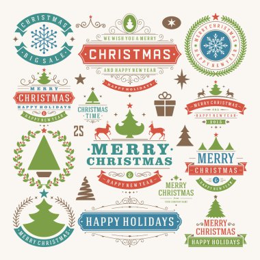 Noel dekorasyon tasarım öğeleri