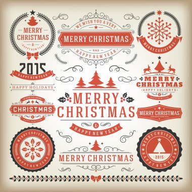 Noel dekorasyon öğeleri kümesi