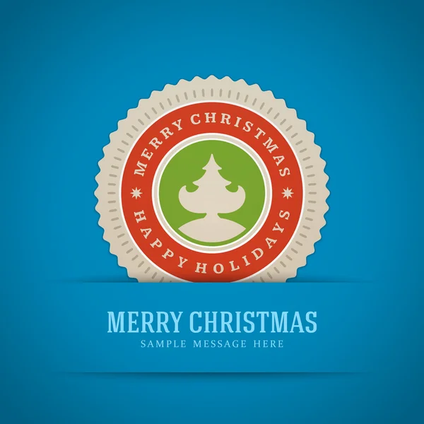 レトロなグリーティング カード クリスマス — ストックベクタ
