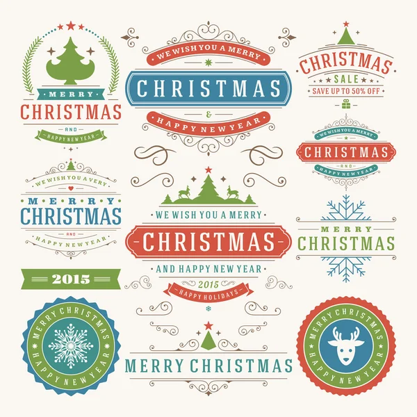 Elementos de decoración navideña — Archivo Imágenes Vectoriales