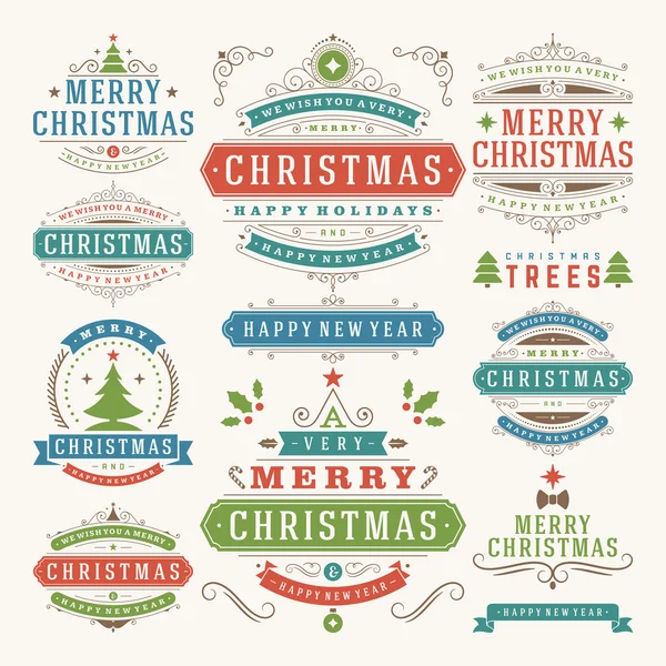 Christmas decoration design elements — Stock Vector