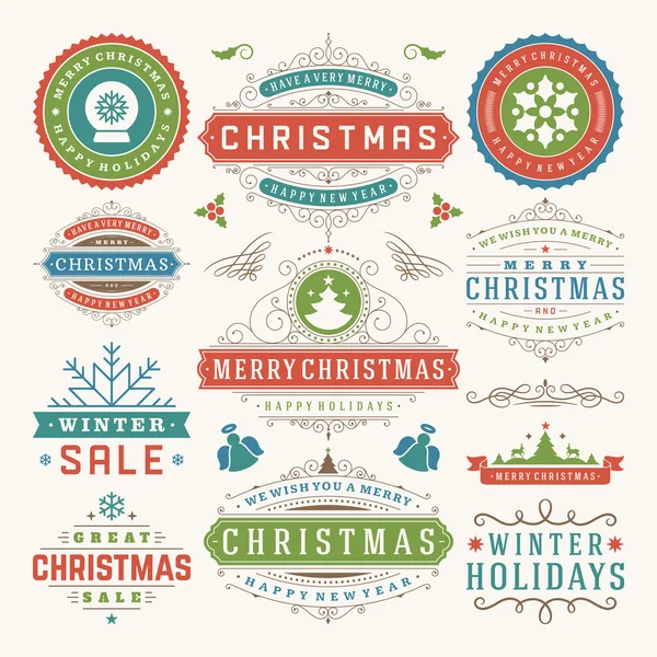 Christmas decoration design elements — Stock Vector