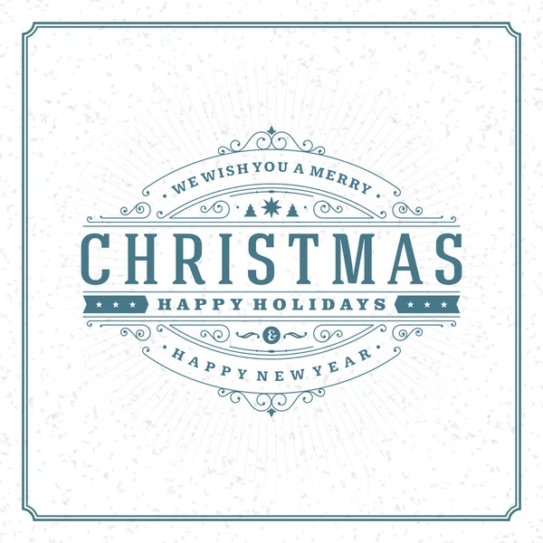 Kerstmis retro typografie — Stockvector