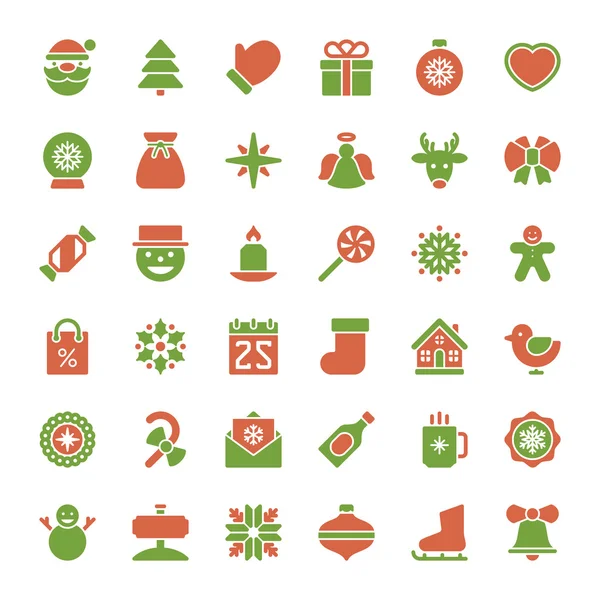 Conjunto de iconos de Navidad — Vector de stock