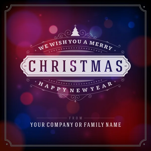 Christmas retro typography — Stock Vector