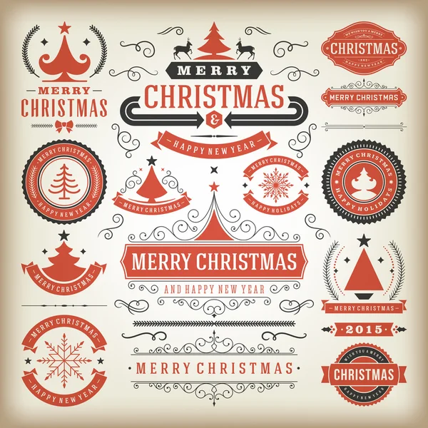 Éléments de décoration de Noël pour le design — Image vectorielle