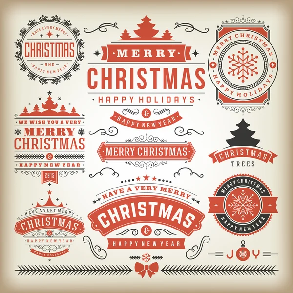 Conjunto de elementos de decoração de Natal — Vetor de Stock