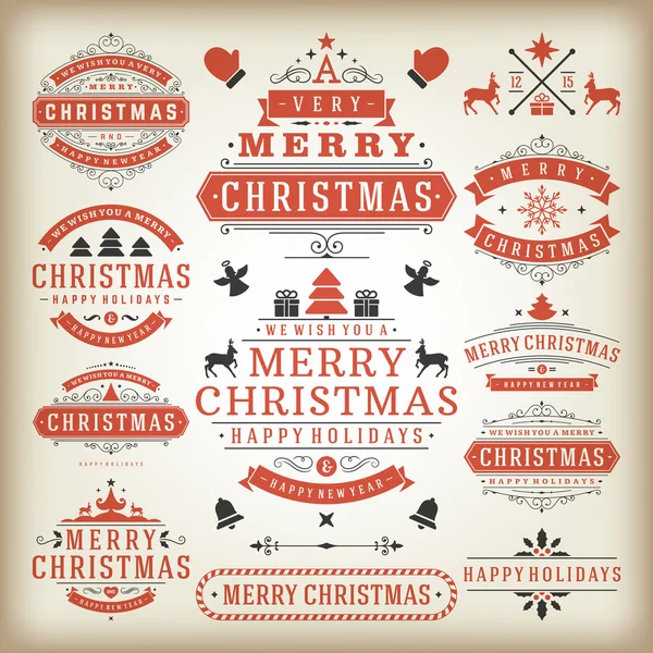 Set de elementos decorativos navideños — Vector de stock