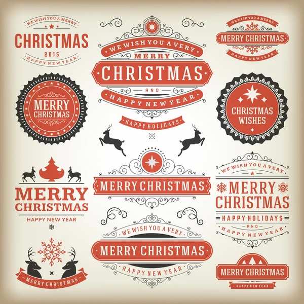 Christmas decoration design elements — Stock Vector