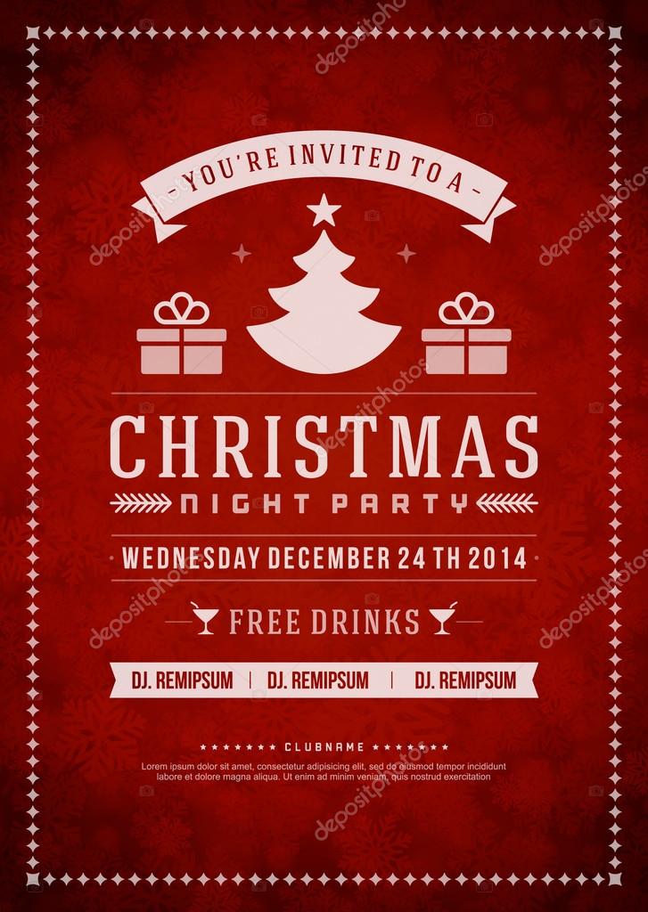 Christmas Party Invitation Vector Image By C Provectors Vector Stock