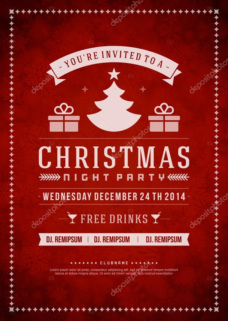 Christmas Party Invitation Vector Image By C Provectors Vector Stock