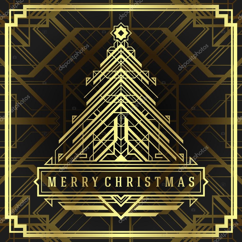 Style art déco de sapin de Noël \u2014 Image vectorielle