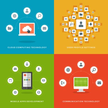 İş düz tasarım simgeler