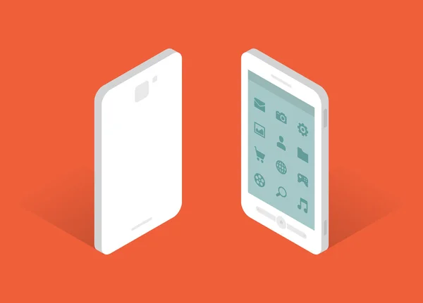 Conception de smartphones blancs — Image vectorielle