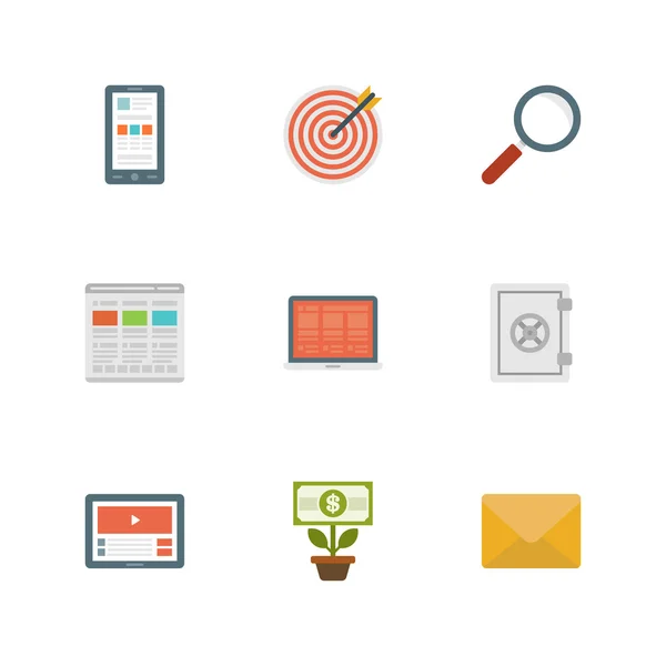Iconos planos para el sitio web — Archivo Imágenes Vectoriales