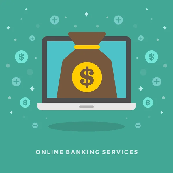 Konzept des Online-Banking — Stockvektor