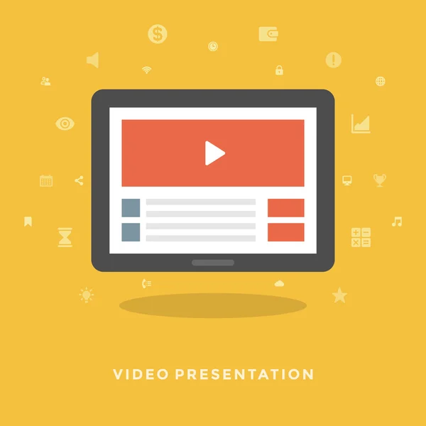 Conceito de vídeo marketing — Vetor de Stock