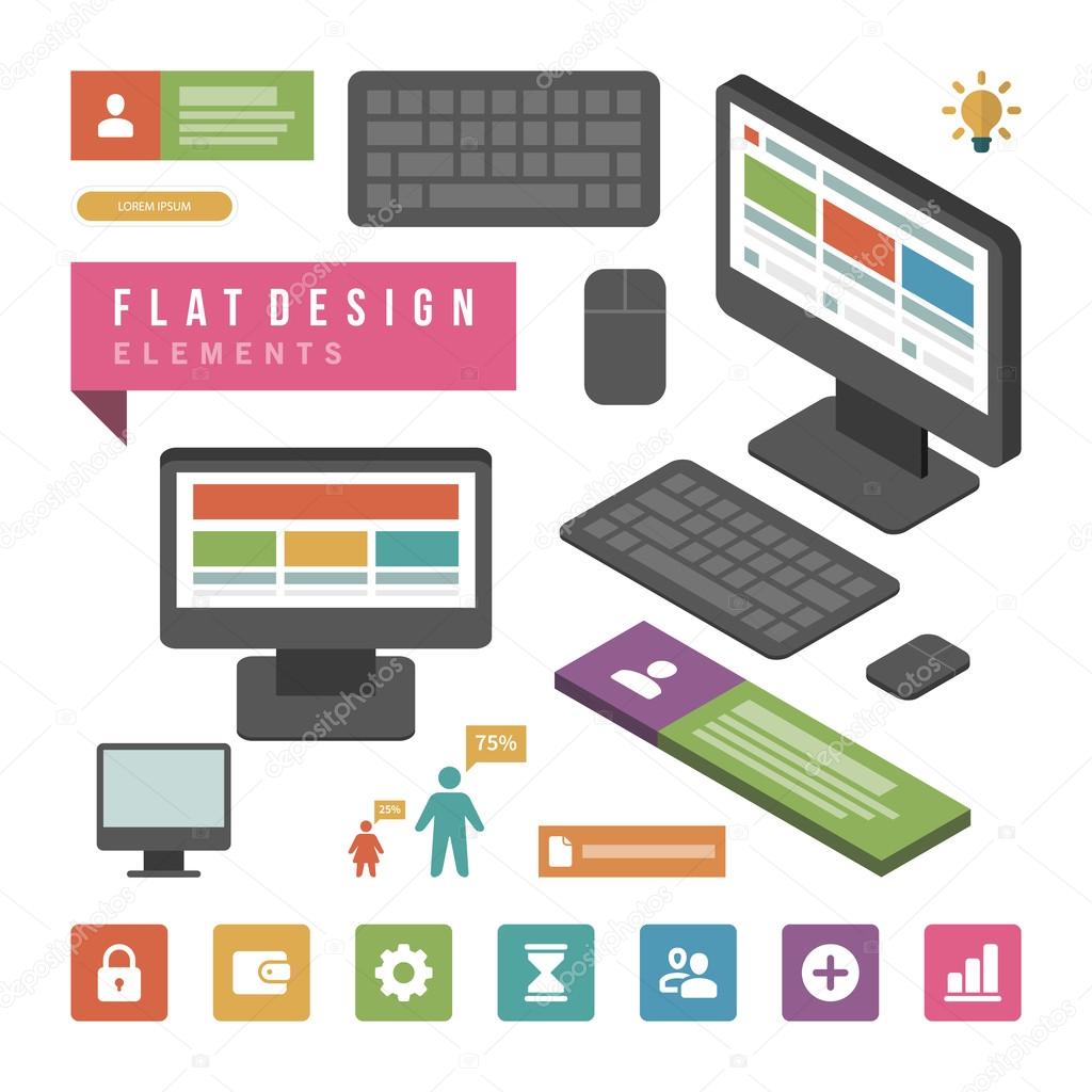 Computer infographic design elements Stock Vector by ©Provectors 62037565