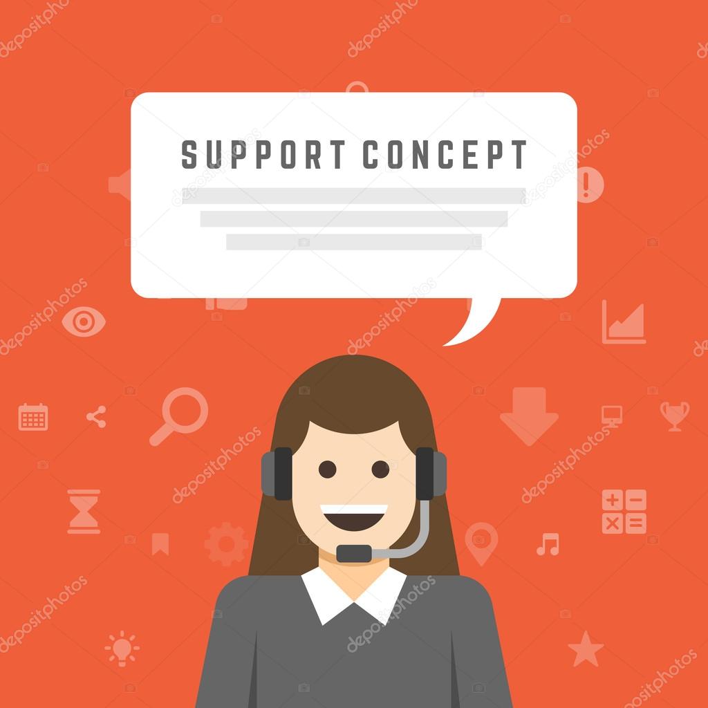 Businesswoman support service concept