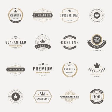 Retro Vintage Insignias or Logotypes set vector design elements clipart