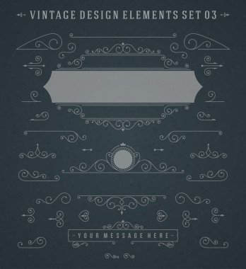 Vintage Vector Swirls Ornaments Decorations Design Elements