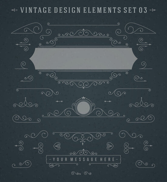 Vintage Vector Swirls Ornaments Decorations Design Elements