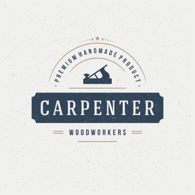 Carpenter Design Element in Vintage Style for Logotype