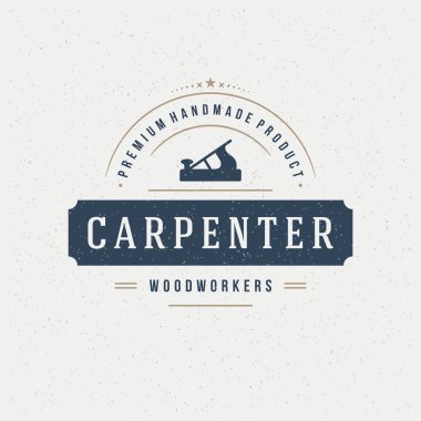 Carpenter Design Element in Vintage Style for Logotype