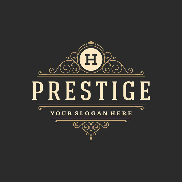 Шаблон "Роскошный логотип" процветает в каллиграфии
