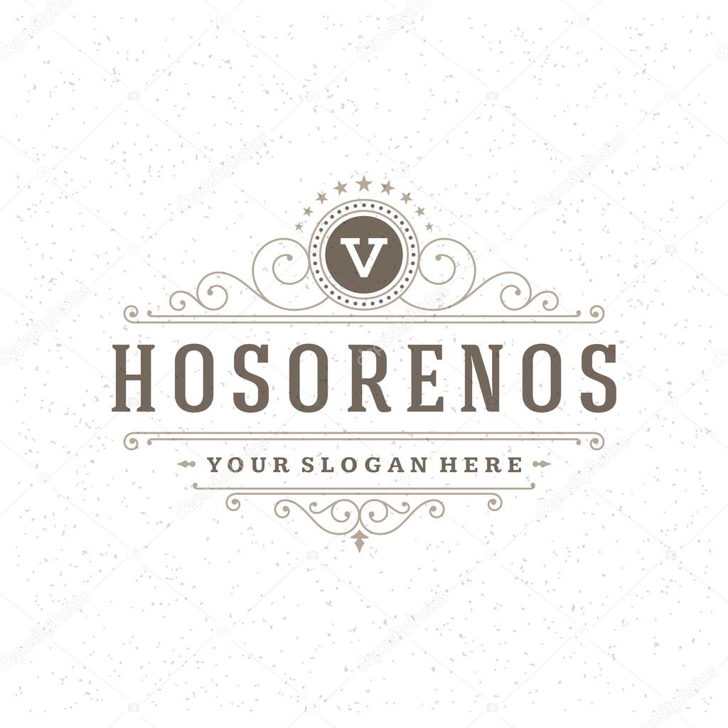 Luxury Logo template flourishes calligraphic elegant ornament lines. Business sign, identity for Restaurant, Royalty, Boutique, Cafe, Hotel, Heraldic, Jewelry, Fashion and other vector illustration