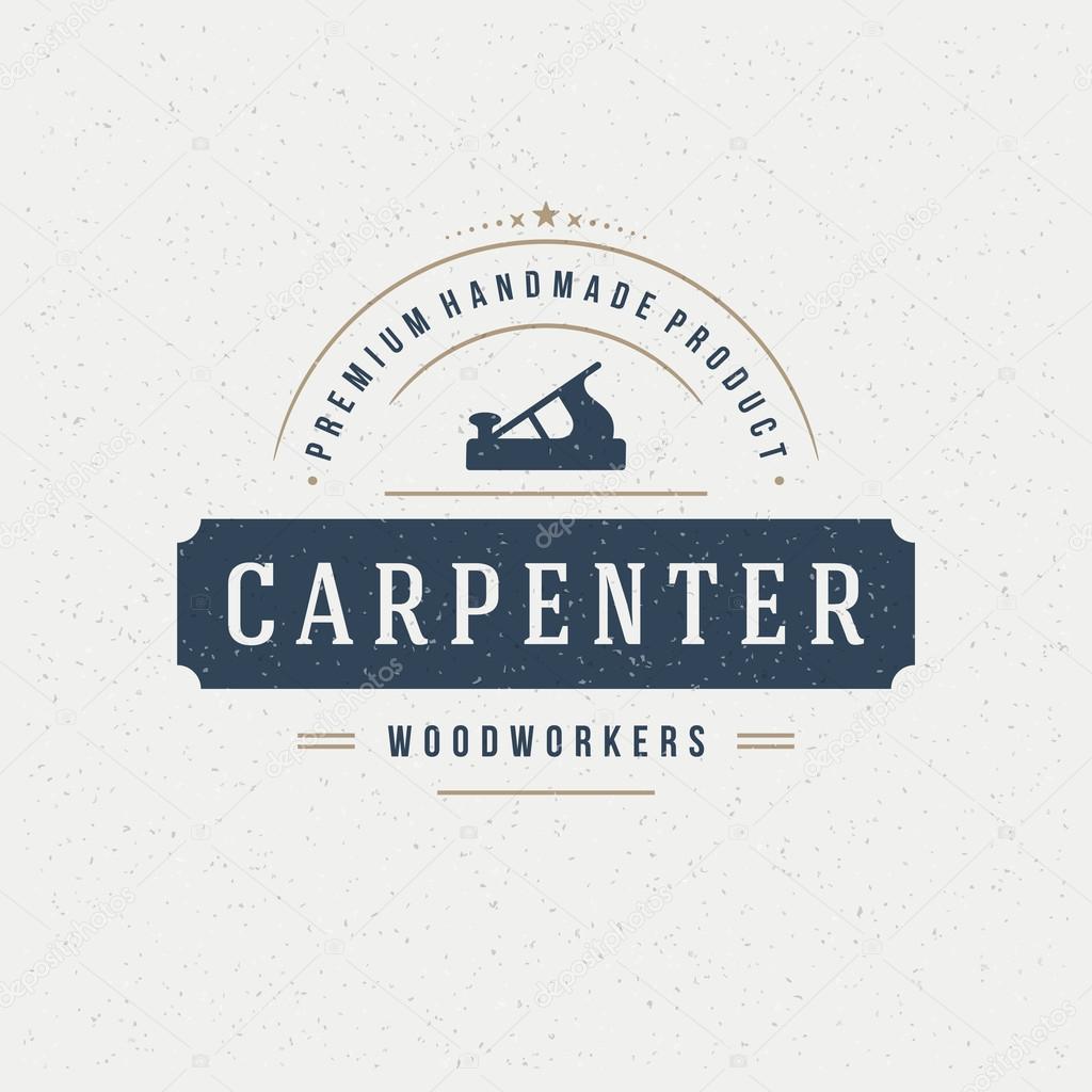 Carpenter Design Element in Vintage Style for Logotype