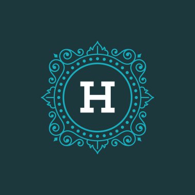 Kaligrafi monogram amblemi şablon geliştiği