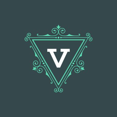 Kaligrafi monogram amblemi şablon geliştiği