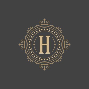 Kaligrafi monogram amblemi şablon geliştiği