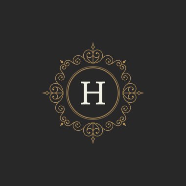 Luxury Logo template flourishes calligraphic elegant ornament