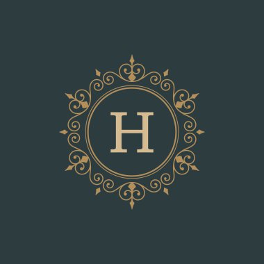 Luxury Logo template flourishes calligraphic elegant ornament