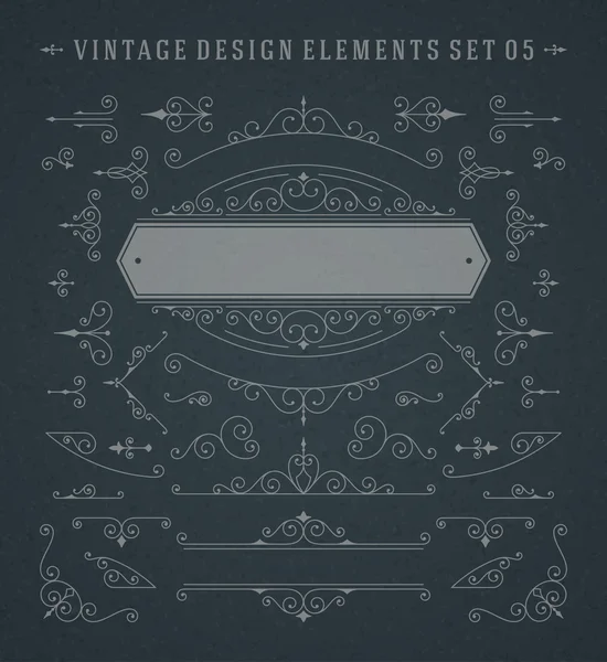 Vintage Vector Swirls Ornaments Decorations — 스톡 벡터