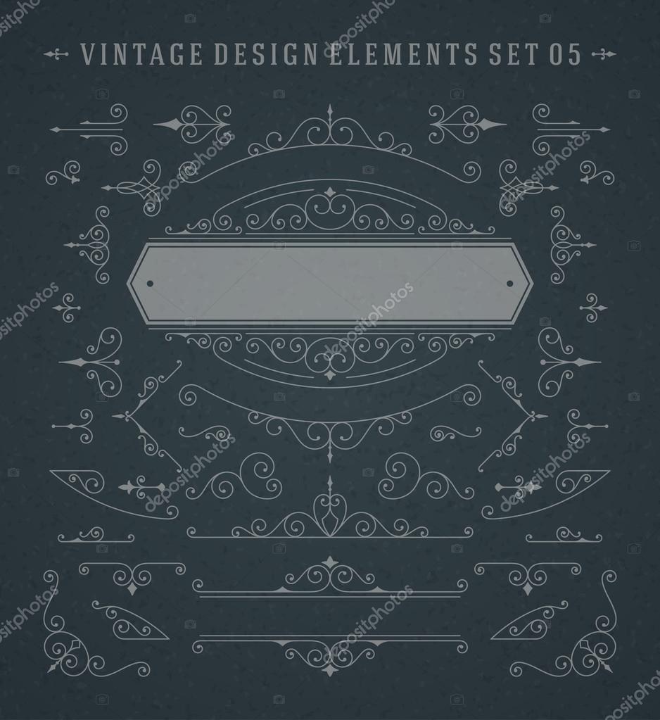 Vintage Vector Swirls Ornaments Decorations — Stock Vector © Provectors