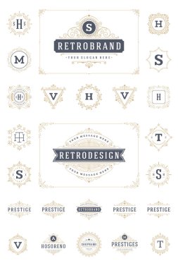 Lüks şablon geliştiği logolar kaligrafi ayarla