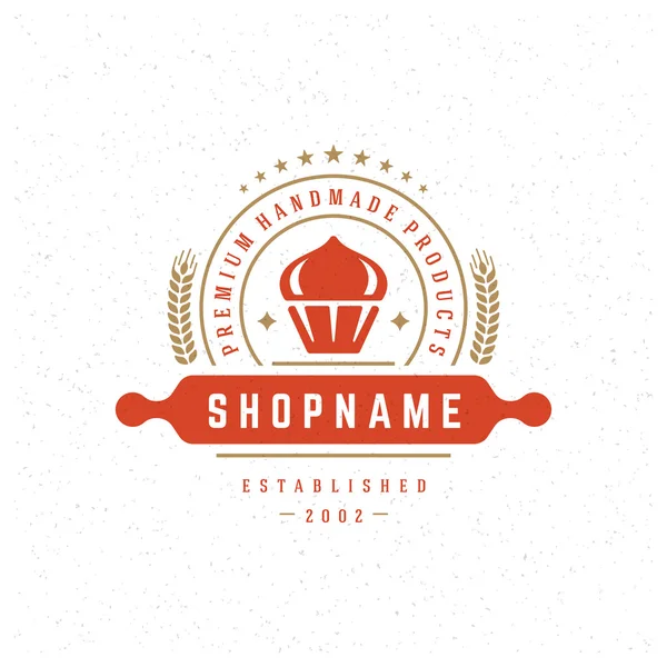 Elemento di design del logo del negozio di panetteria — Vettoriale Stock