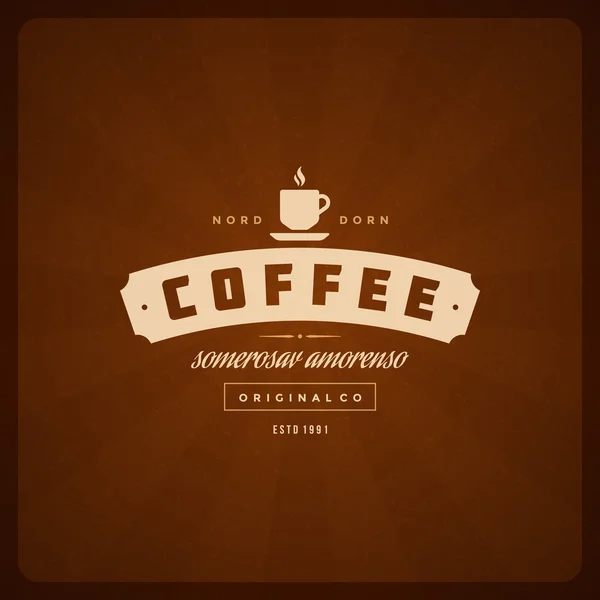 Coffee Shop Logo Design Element — Stok Vektör