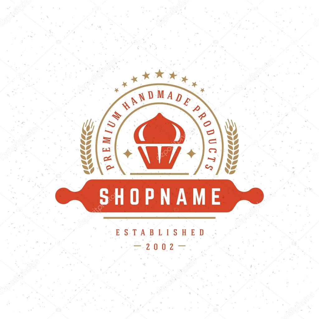 Bakery Shop Logo Design Element 