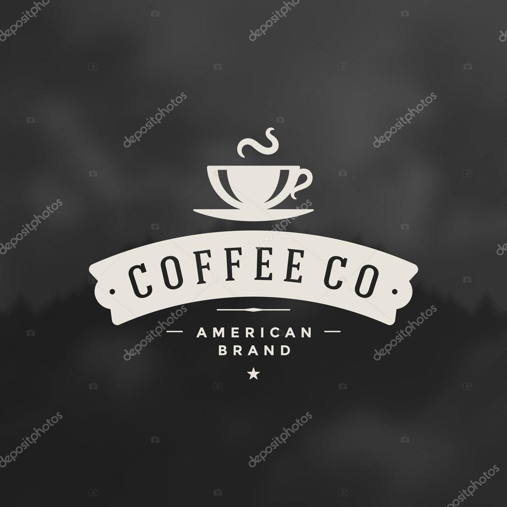 Coffee Shop Logo Design Element in Vintage Style for Logotype, Label, Badge and other design. Cup retro vector illustration