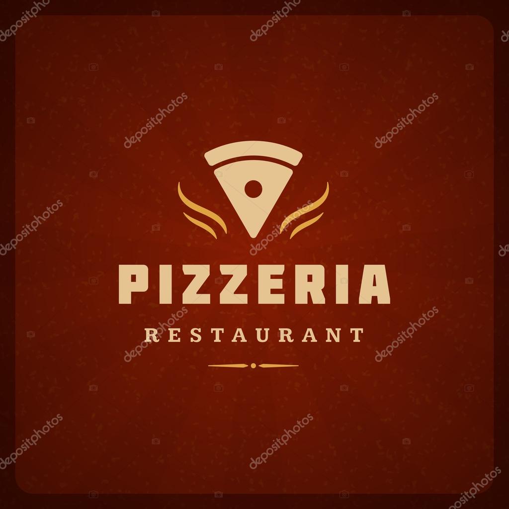Pizzeria Restaurant Shop Design Element in Vintage Style for Logotype, Label, Badge and other design. Pizza retro vector illustration