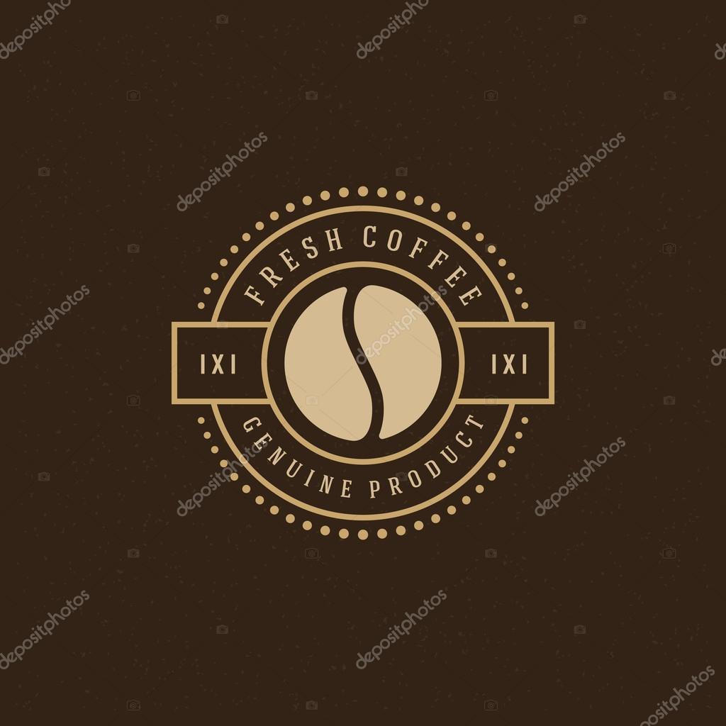 Coffee Shop Logo Design Element in Vintage Style for Logotype, Label, Badge and other design. Bean retro vector illustration